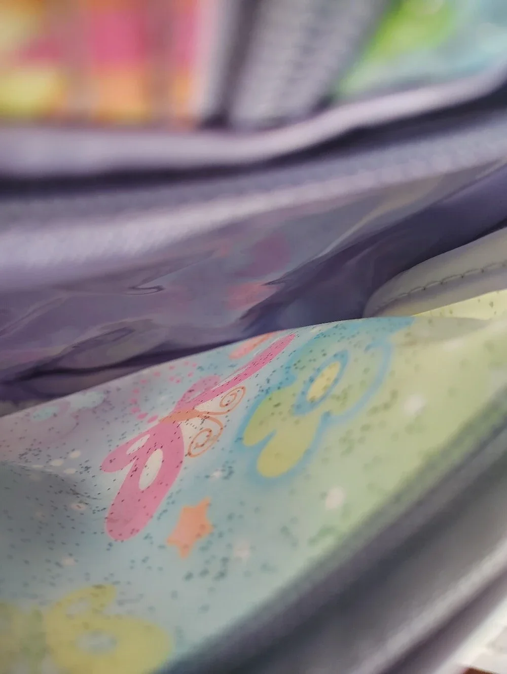 Vintage Lisa Frank Angel Kitty Backpack Glitter Rainbow Y2K